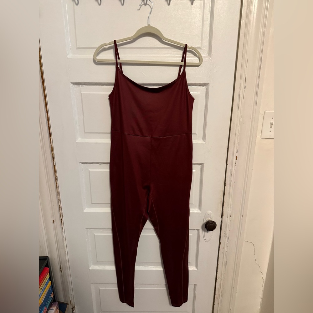 Burgundy Spaghetti Strap Jumpsuit